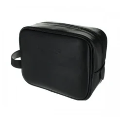 D. R. Harris Small Leather Black Wash Bag