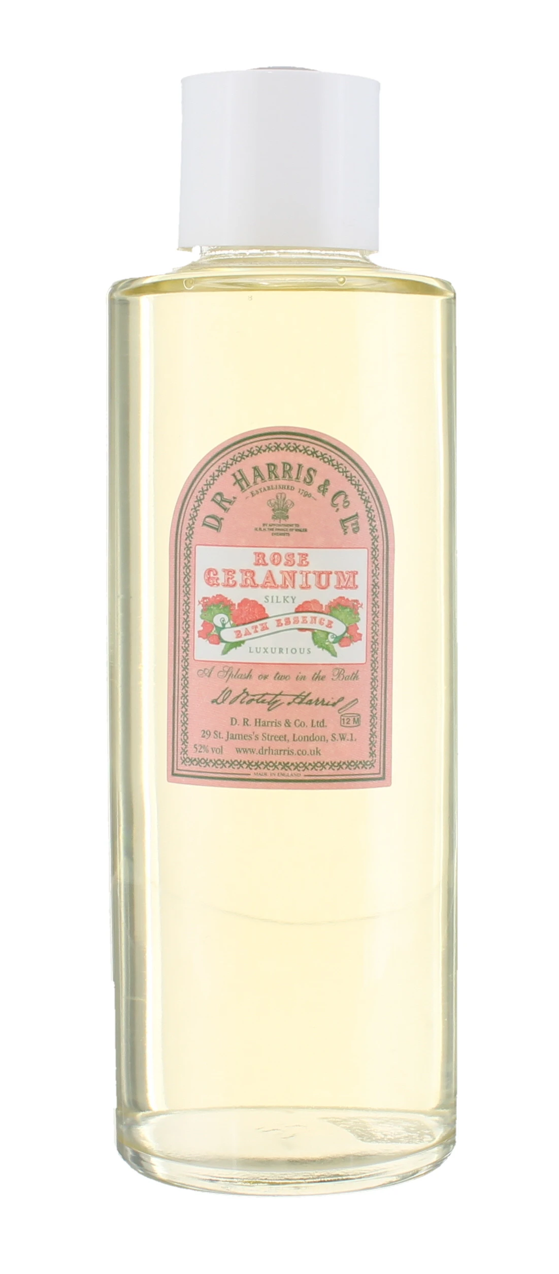 D. R. Harris 500ml Rose Geranium Bath Essence 1 D. R. Harris 500ml Rose Geranium Bath Essence