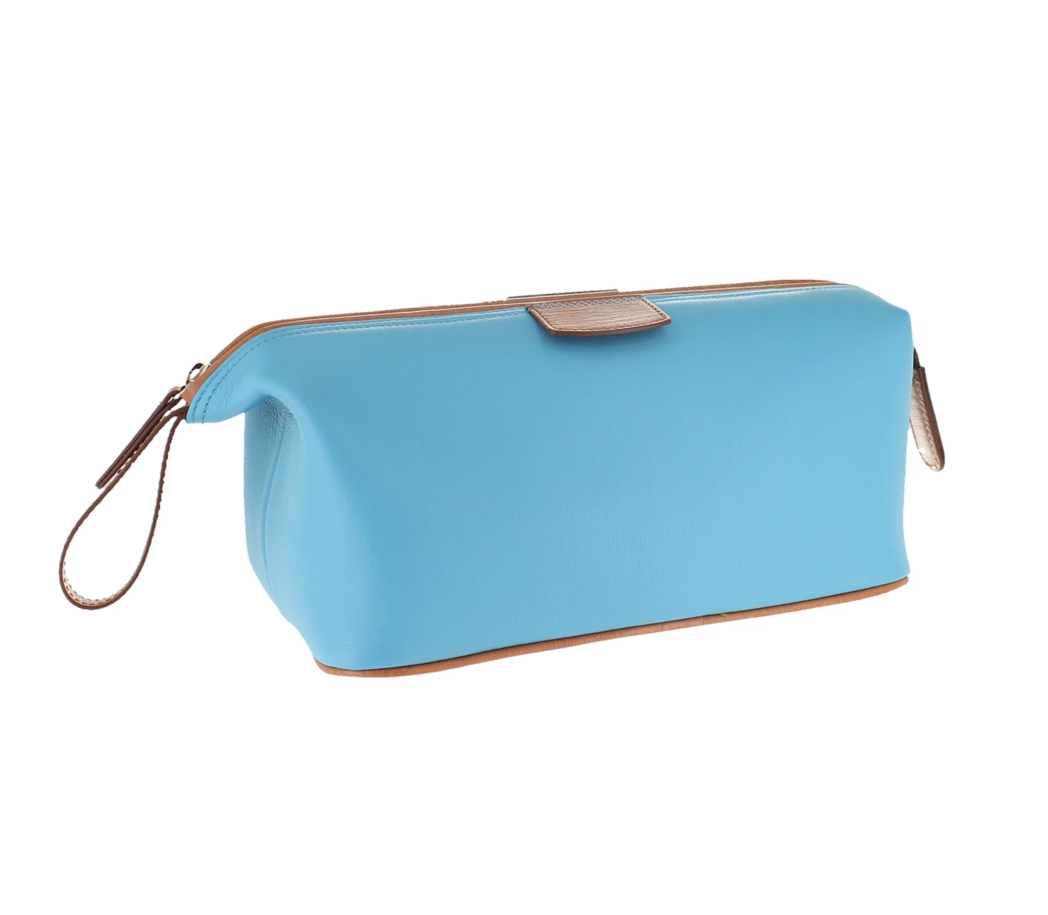 D. R. Harris Leather Wash Bag- Blue 1 D. R. Harris Leather Wash Bag- Blue