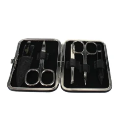 D. R. Harris 5 Piece Black Hard Case Manicure Set