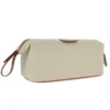 D. R. Harris Beige Canvas and Leather Wash Bag