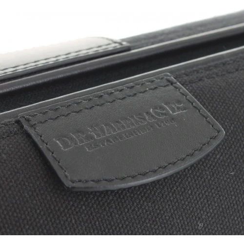 D. R. Harris Canvas and Leather Wash Bag - Black 3 D. R. Harris Canvas and Leather Wash Bag - Black