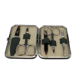 D. R. Harris 5 Piece Green Hard Case Manicure Set