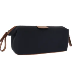 D. R. Harris Navy Canvas and Leather Wash Bag
