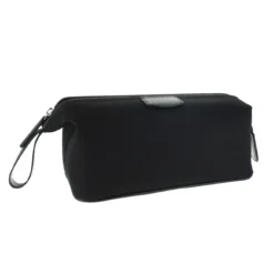 D. R. Harris Canvas and Leather Wash Bag - Black