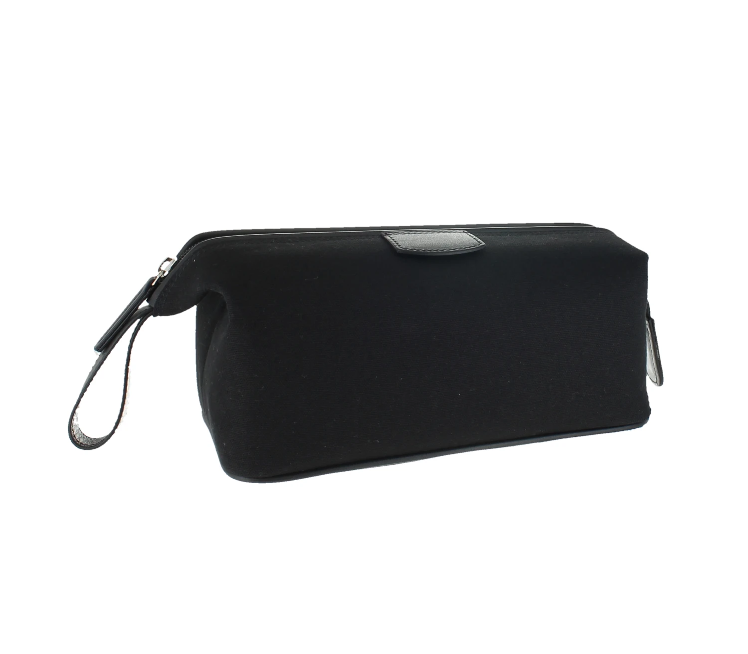 D. R. Harris Canvas and Leather Wash Bag - Black 1 D. R. Harris Canvas and Leather Wash Bag - Black
