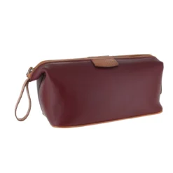 D. R. Harris Burgundy Leather Wash Bag