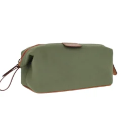 D. R. Harris Olive Canvas and Leather Wash Bag