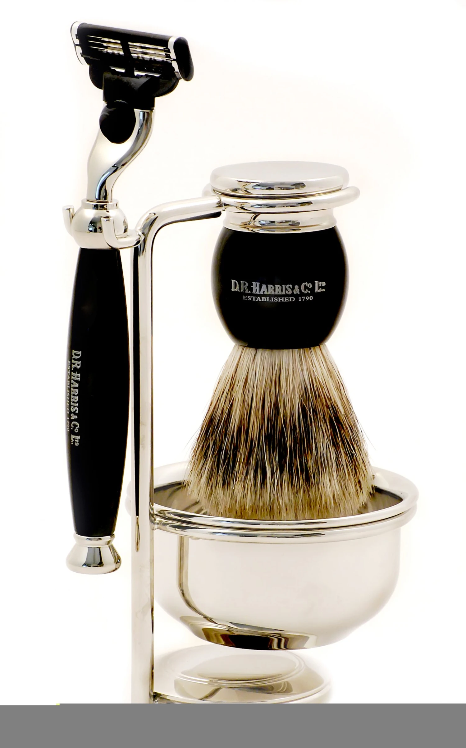 D. R. Harris Ebony 4-piece Shaving Set 1 D. R. Harris Ebony 4-piece Shaving Set