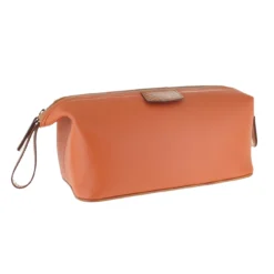 D. R. Harris Orange Leather Wash Bag