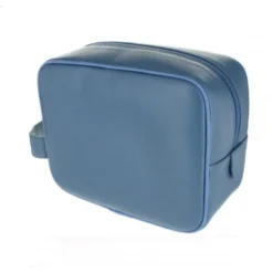D. R. Harris Small Leather Wash Bag - Mid Blue