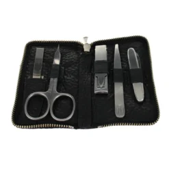 D. R. Harris 5 Piece Black Zip Up Manicure Set