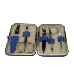 D. R. Harris 5 Piece Blue Hard Case Manicure Set