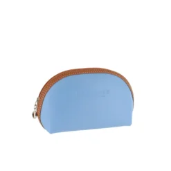 D. R. Harris Small Oval Wash Bag Blue & Tan