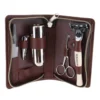 D. R. Harris Brown Zip Up Travel Shaving Set