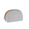 D. R. Harris Large Oval Wash Bag Grey & Tan