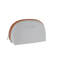 D. R. Harris Large Oval Wash Bag Grey & Tan
