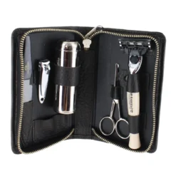 D. R. Harris Black Zip Travel Shaving Set